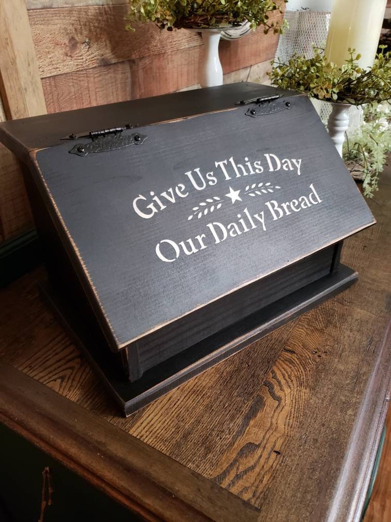 Farmhouse Style Bread Box Rustic Distressed Bread Box Country Etsy