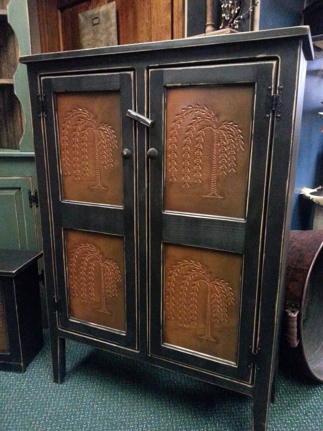 Punched Tin Cabinet Vintage Style Cabinet Primitive Pie Safe Etsy
