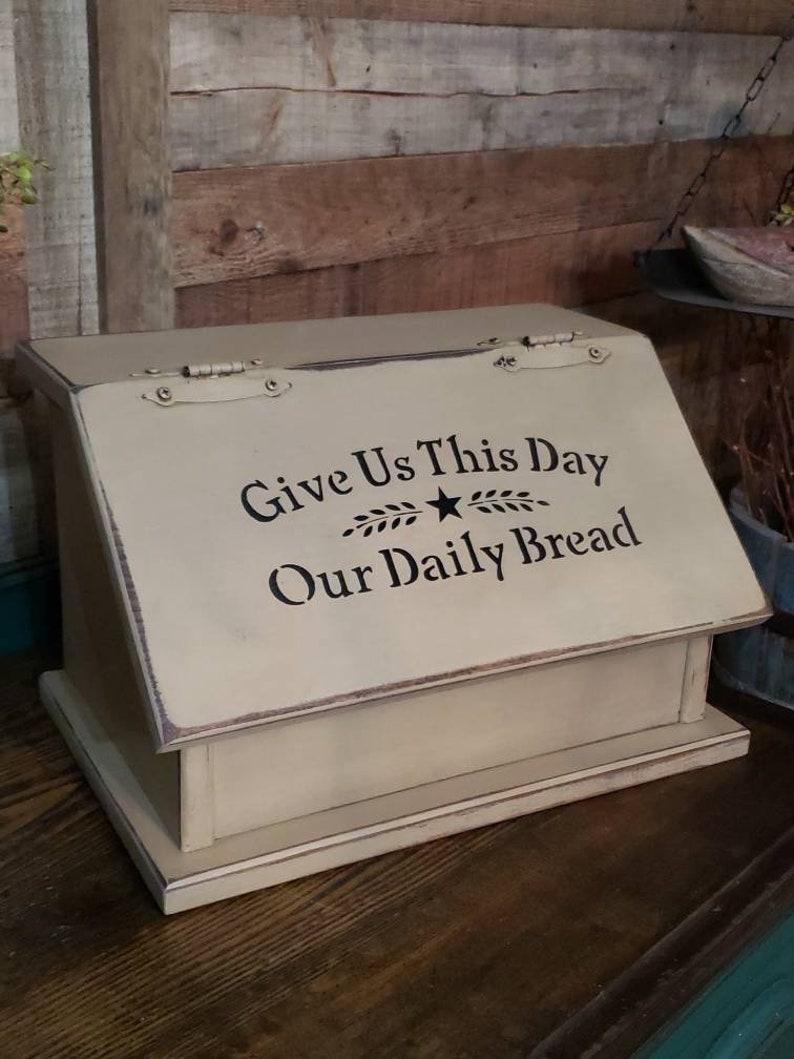 Farmhouse style bread box rustic distressed bread box country Etsy