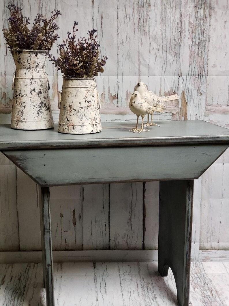 Rustic Shaker Bench Primitive Bench Blue Bench Country Style Etsy