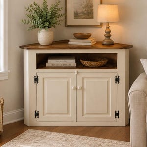 Rustic Corner TV Stand | Handmade Farmhouse Entertainment Center