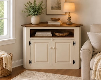 Rustic Corner TV Stand | Handmade Farmhouse Entertainment Center