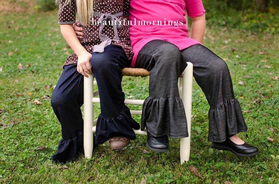 SALE Girls Handmade Ruffled Pants 