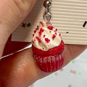 Red velvet cupcake earrings