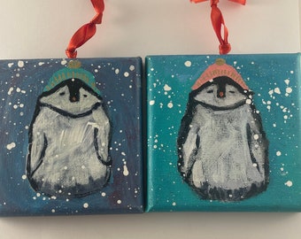 Hand-painted Penguin Ornament