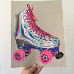 Holographic Roller Skate Art Print