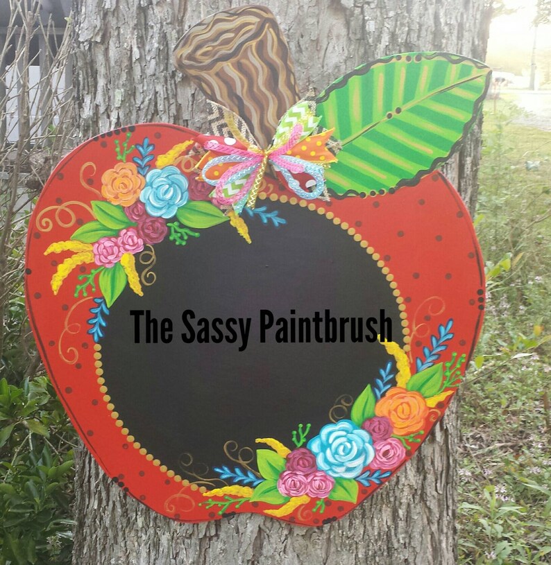 Sassy Apple Door hanger with beautiful flowers
