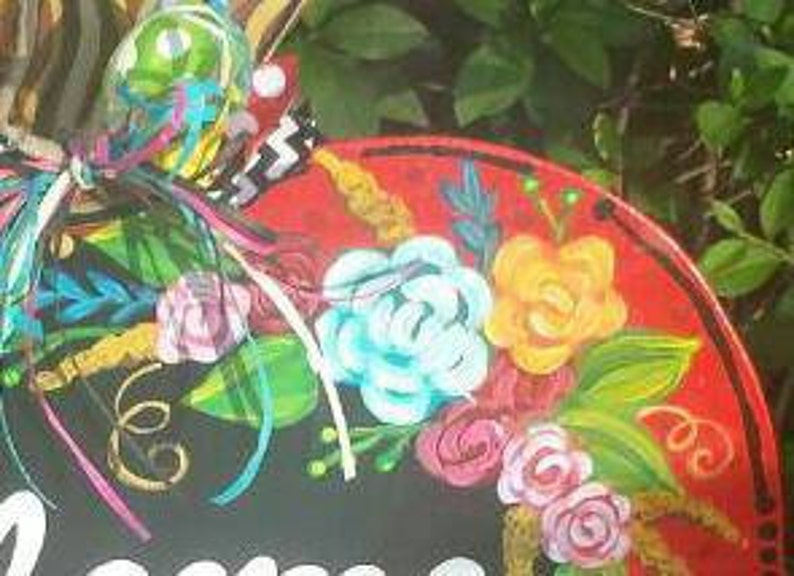 Sassy Apple Door hanger with beautiful flowers