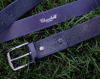 Leather Belt, Navy Belt, Men's Belt, Full Grain Leather Belt, Casual Belt, english bridle