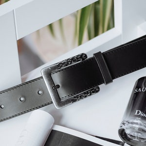Leather Belt, Black Belt, Men&#39;s Belt, Full Grain Leather Belt, Casual Belt, english bridle