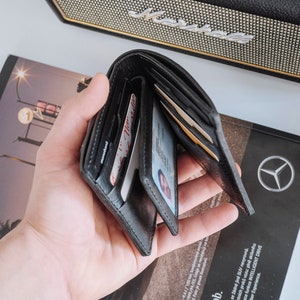 Bifold lederen portemonnee, lederen portemonnee, vegan lederen portemonnee, volnerf lederen wallt, ID bifold portemonnee, handgemaakte bifold portemonnee