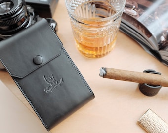 Leather Cigar Case, Travel Cigar Case, Cigar Leather Box, Leather Humidor, Travel Humidor, Cigar Pouch, Churchill Cigar Case, Cigar Holder
