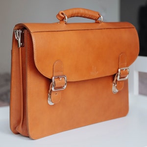 Porte-documents en cuir beige fait main, porte-documents en cuir, sac messager pour homme, sac messager de voyage, porte-documents d'affaires, sac cadeau pour homme, sac de bureau