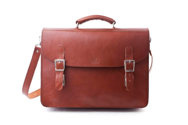 Handmade Tan Leather Briefcase, Leather Briefcase, Messenger men bag, Travel messenger bag, Business Briefcase, Gift men bag, office bag image 5