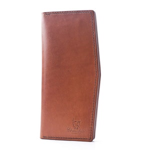 Handmade Leather brown long wallet Sonant image 2