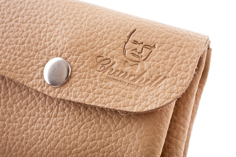 Cartera para monedas, Cartera beige, Cartera pequeña, Cartera mujer, Cartera de cuero, Cartera tarjeta de crédito, Cartera de cuero hecha a mano regalo, monedero imagen 5