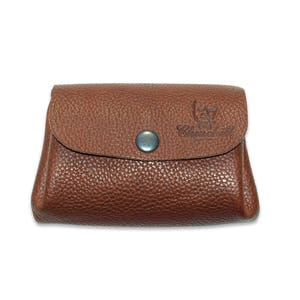 Cartera marrón de cuero hecha a mano, regalo de soporte de cuero, billetera para monedas, bolsa de cuero, cuero de las mujeres de la cartera, billetera de dinero con regalo de clip imagen 2