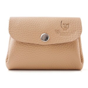 Cartera para monedas, Cartera beige, Cartera pequeña, Cartera mujer, Cartera de cuero, Cartera tarjeta de crédito, Cartera de cuero hecha a mano regalo, monedero imagen 2