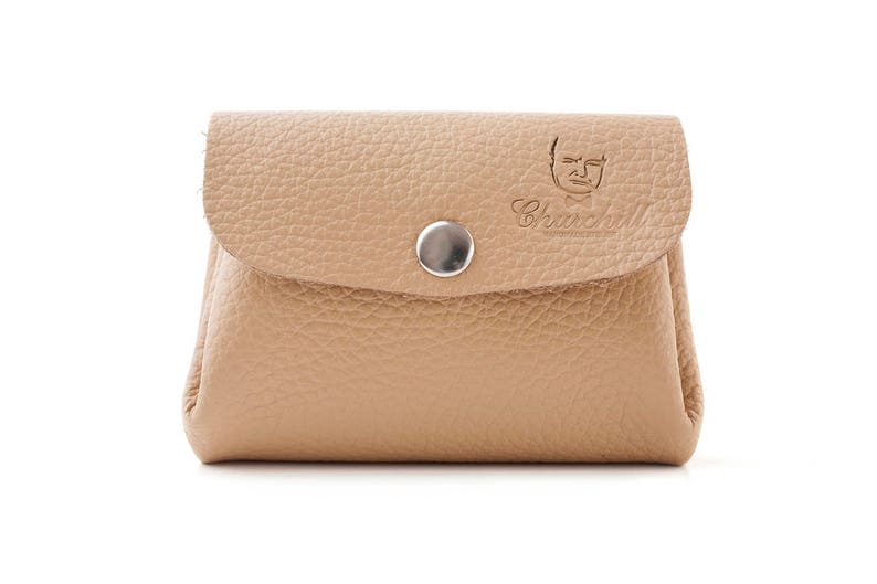 Cartera para monedas, Cartera beige, Cartera pequeña, Cartera mujer, Cartera de cuero, Cartera tarjeta de crédito, Cartera de cuero hecha a mano regalo, monedero imagen 2