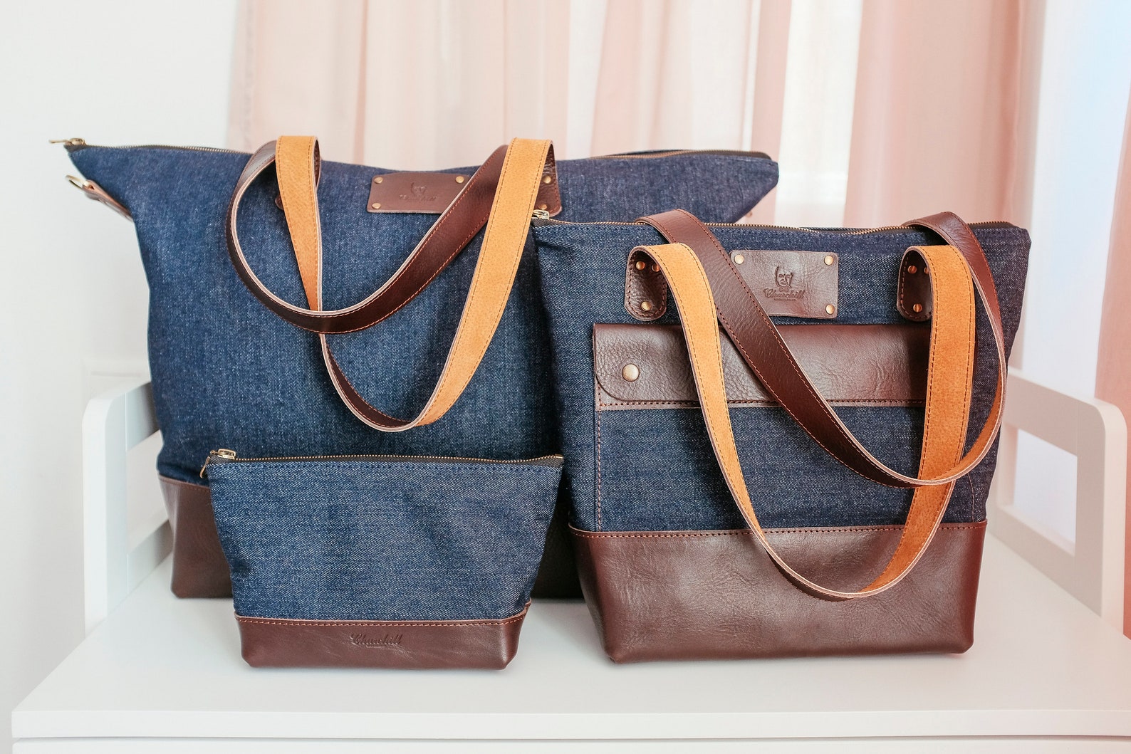 Micro Studs Denim Bag main image 0
