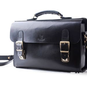 Lange schwarze Tasche, Kleine Umhängetasche für Männer, Umhängetasche für Arbeit, Businesstasche, Herren Ledertasche Geschenk, Leder Schulter Geschenktasche, Leder Aktentasche