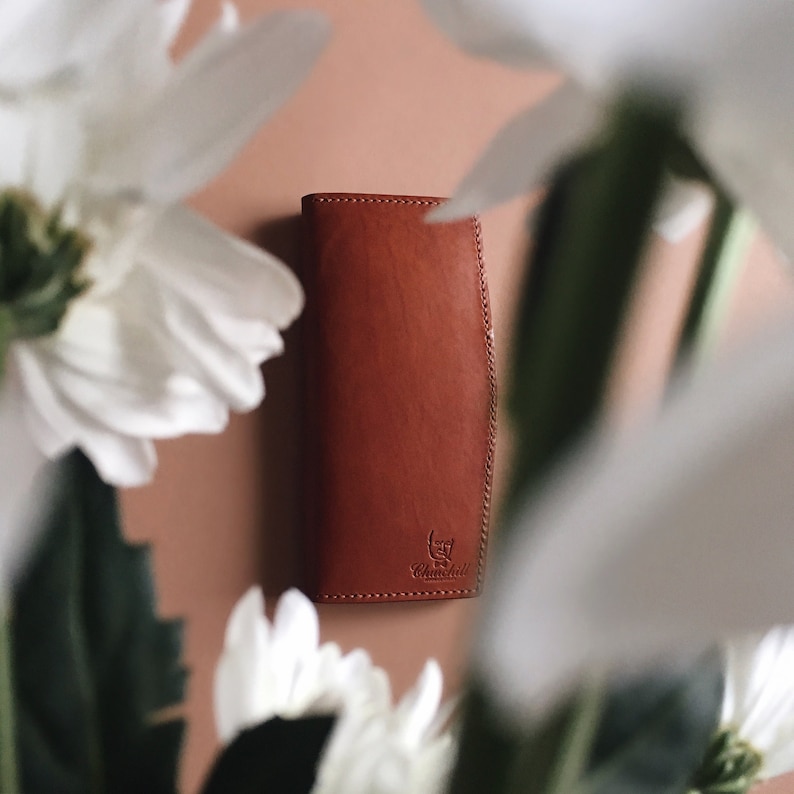 Handmade Leather brown long wallet Sonant image 1