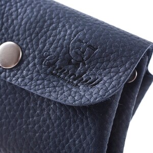 Cartera para monedas, Cartera azul marino, Cartera pequeña, Cartera mujer, Cartera de cuero, Cartera tarjeta de crédito, Cartera de cuero hecha a mano regalo, monedero imagen 5