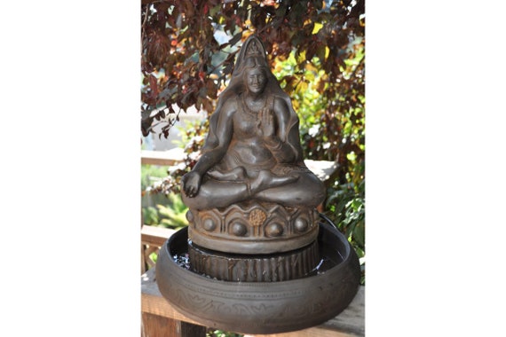 Kuan Yin Table Top Fountain, Kwan Yin Indoor Fountain, Altar Fountain, Garden Fountain, Spiritual Water Fountain, Sculpture Water Fountain