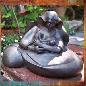 Mother and Child Figurative Resin Sculpture, Lactation Art, Motherhood Figurine, Mother and Child Statue, Pregnancy Art, Gifts For New Moms