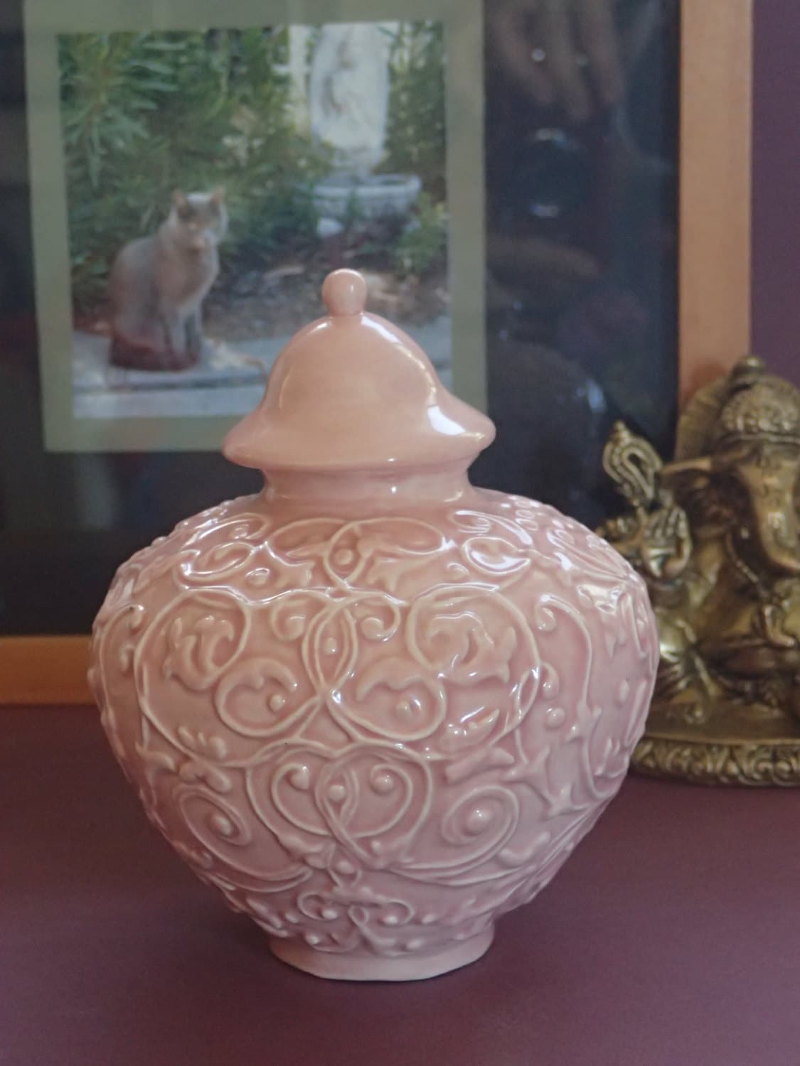 pink pet urn