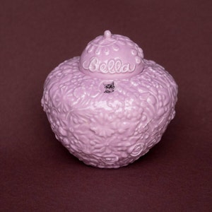 Customized Pet Urn Flowers Design, Personalized Pet Urn, Cat Urn, Dog Urn, Cremation Pet Urns, Ceramic Memorial Pet Urns, Pet Urn for Ashes