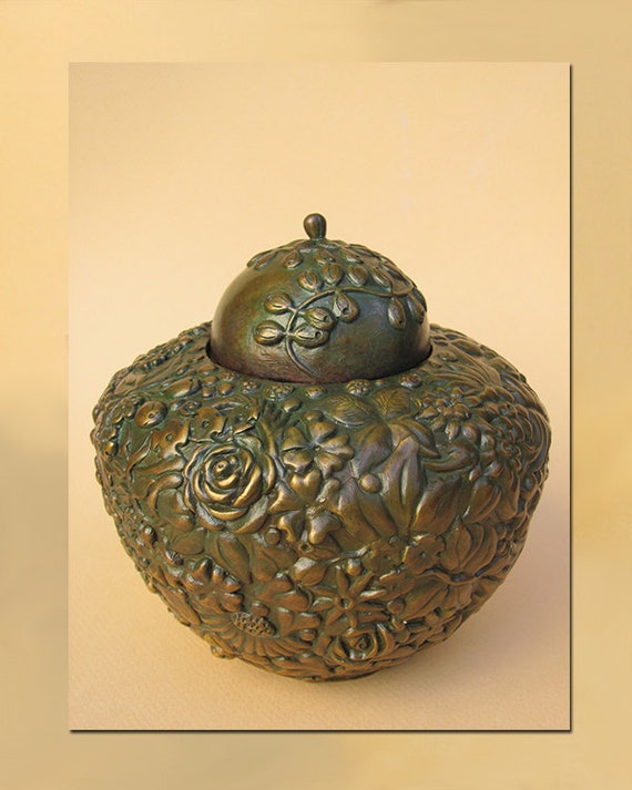 Small Bronze Flower Urn Vessel, Bronze Urn, Bronze Vessel, Bronze