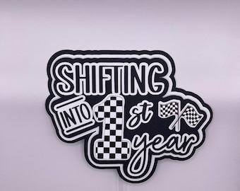 Shifting INTO 1st Year Birthday Cake Topper | Customizable