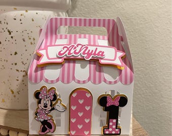 Caja de regalo de Minnie Mouse / Personalizable / Personalizada