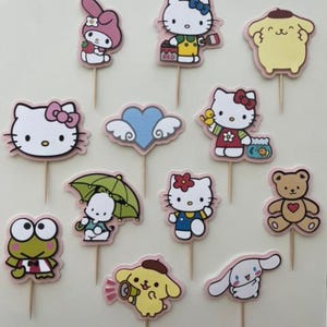 Toppers de Cupcake Fofos | Conjunto de 12