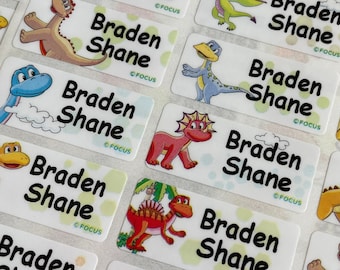 Dinosaur Name Stickers: Tough Waterproof Kids Labels, School  Daycare