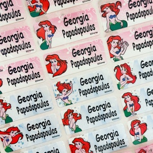 Princess Mermaid Name Label, School Label, Waterproof Label, Daycare Stickers, Kids Sticker,  Personalized gift, Waterproof Label mermaid
