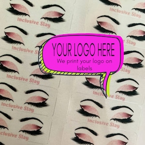 Eyelash Custom Name Case Stickers Labels Rectangle Clear Transparent Mink Lashes Packaging Label Lash Extension Sticker cosmetic lip gloss