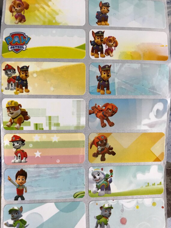 PAW PATROL Etichette adesive Scuola