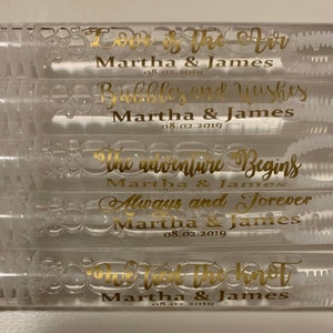 Gold ink metallic wedding bubble labels