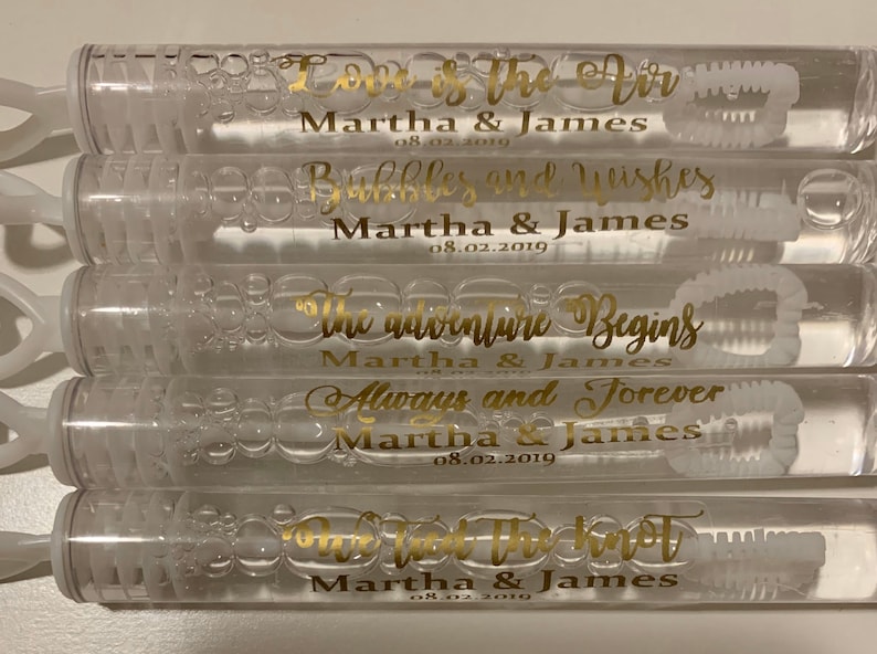 Gold ink metallic wedding bubble labels