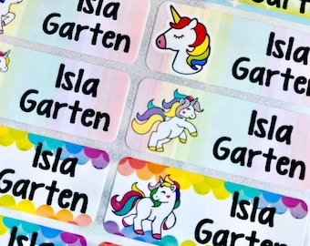 UNICORN Name Label, School Label, Waterproof Label, Daycare Stickers, Kids Sticker,  Personalized gift, Waterproof Label