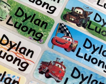 Kids boy waterproof personalized school Name Label, waterproof Label, Daycare Stickers, Kids Sticker,  Personalized gift, cars