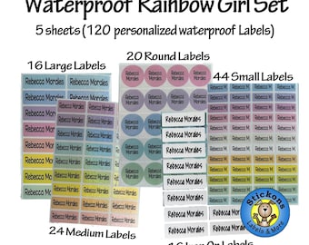 Waterproof Name Sticker and iron on set Personalized School & Daycare Labels