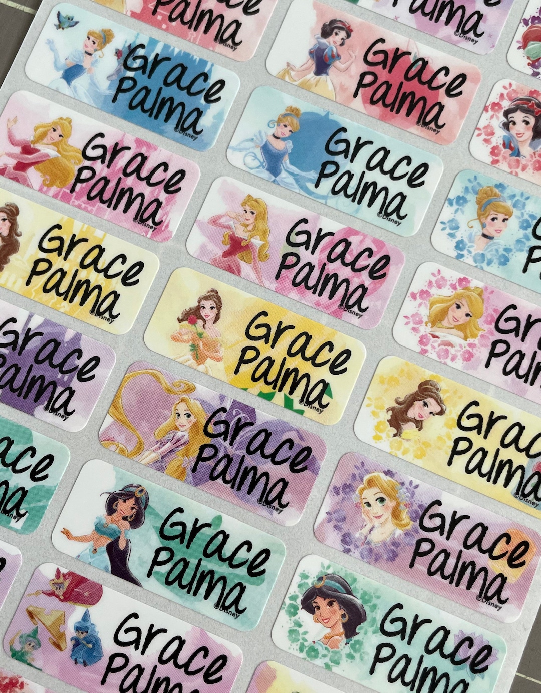 Princess (Light Skin) Personalized Rectangle Kids Waterproof Labels – Art  Appeel