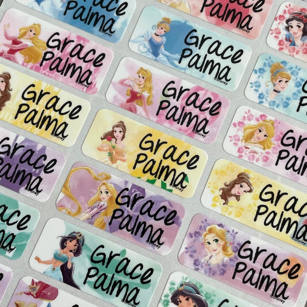 Waterproof princess name Label, School Label, Waterproof Label, Daycare Stickers, Kids Sticker,  Personalized gift, Girl Name Label