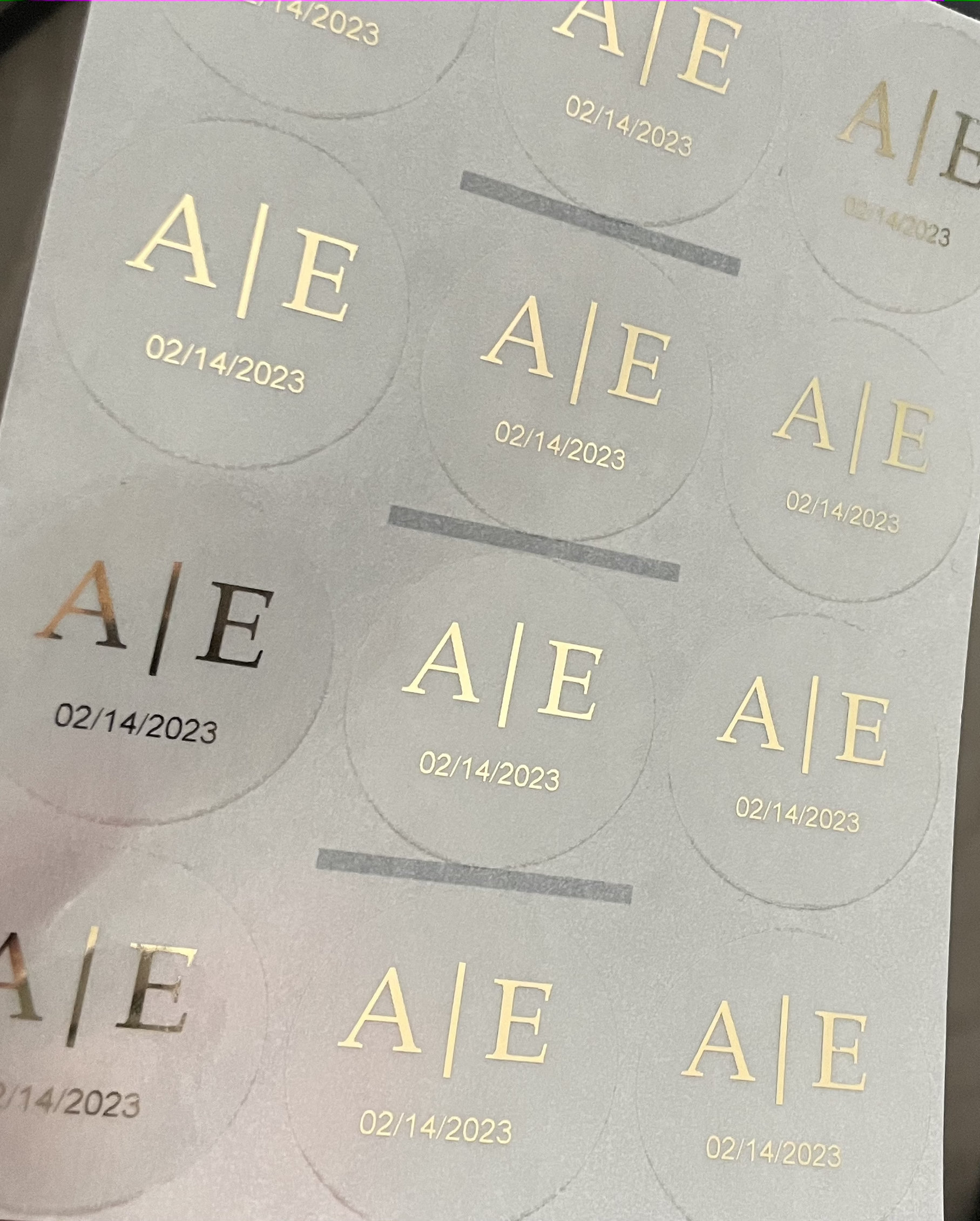 Envelope Seals, Wedding Invitation Stickers, Initial Stickers for Weddings,  Personalised, Foil Stickers Custom, 51mm ST014 