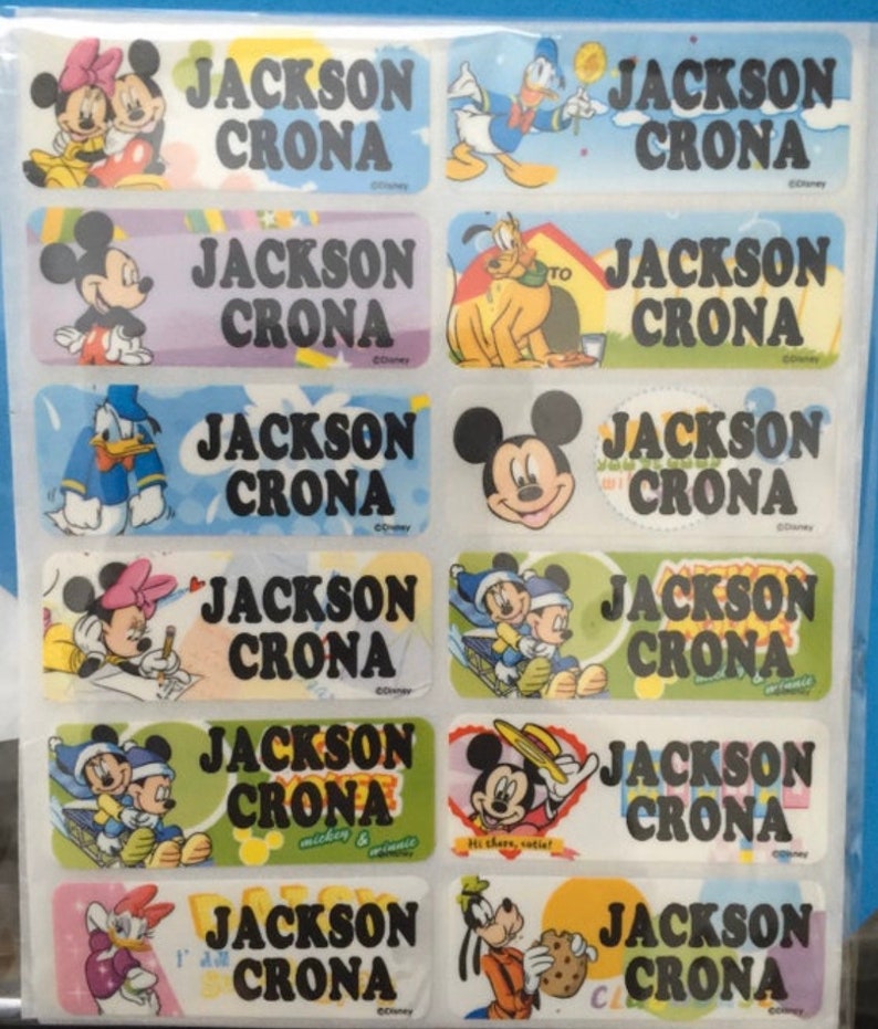 MICKEY MOUSE CLUBHOUSE Name Label School Label Waterproof Etsy