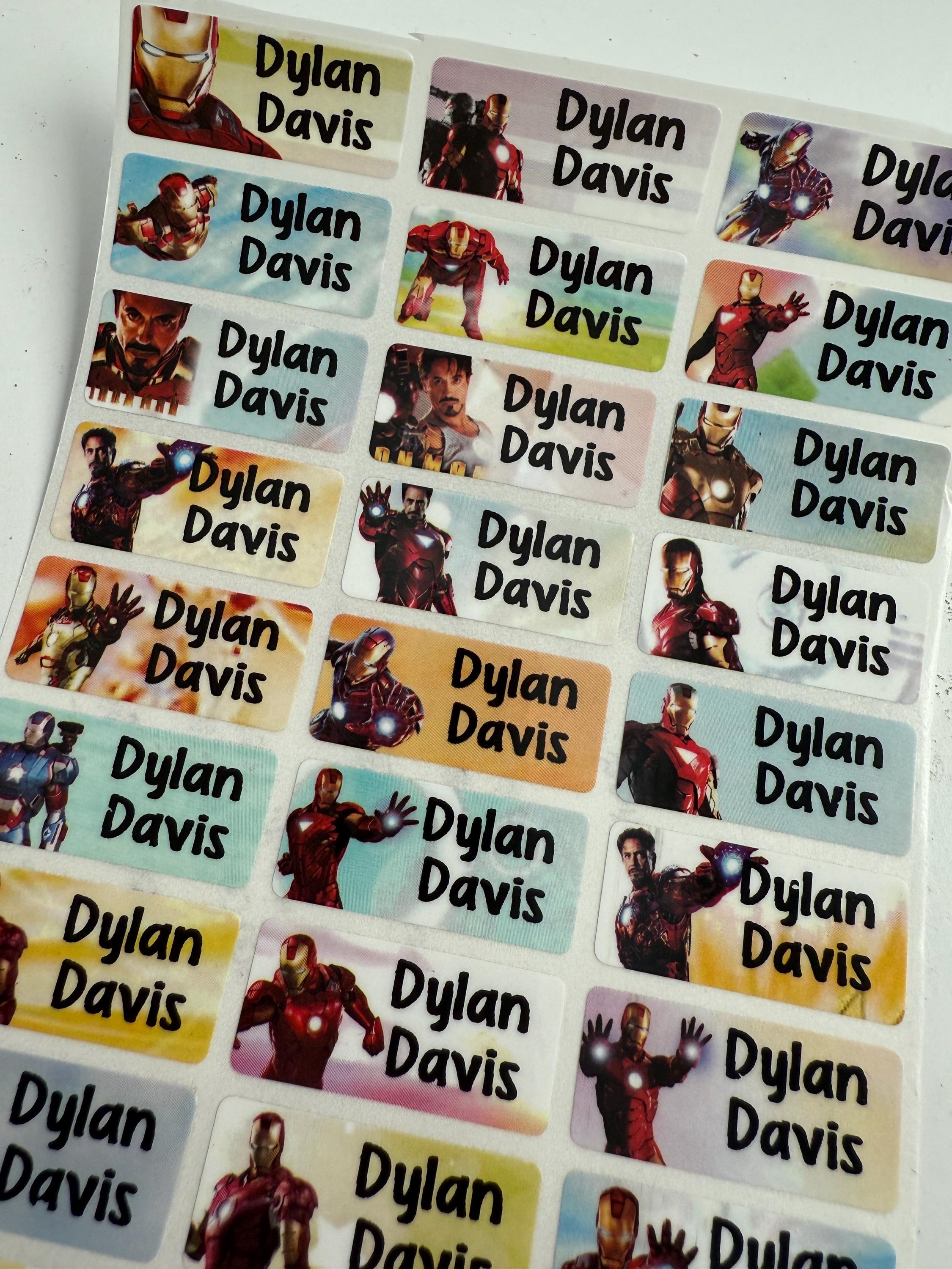 stickers name Label, School Label, Waterproof Label, Daycare Stickers, Kids Sticker,  Personalized gift, Waterproof  Label superhero Ironman