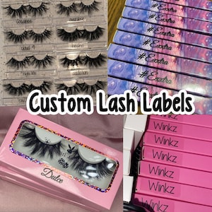 Eyelash Custom Name Case Stickers Labels Rectangle Clear Transparent Mink Lashes Packaging Label Lash Extension Sticker 3D Eyelashes Plastic